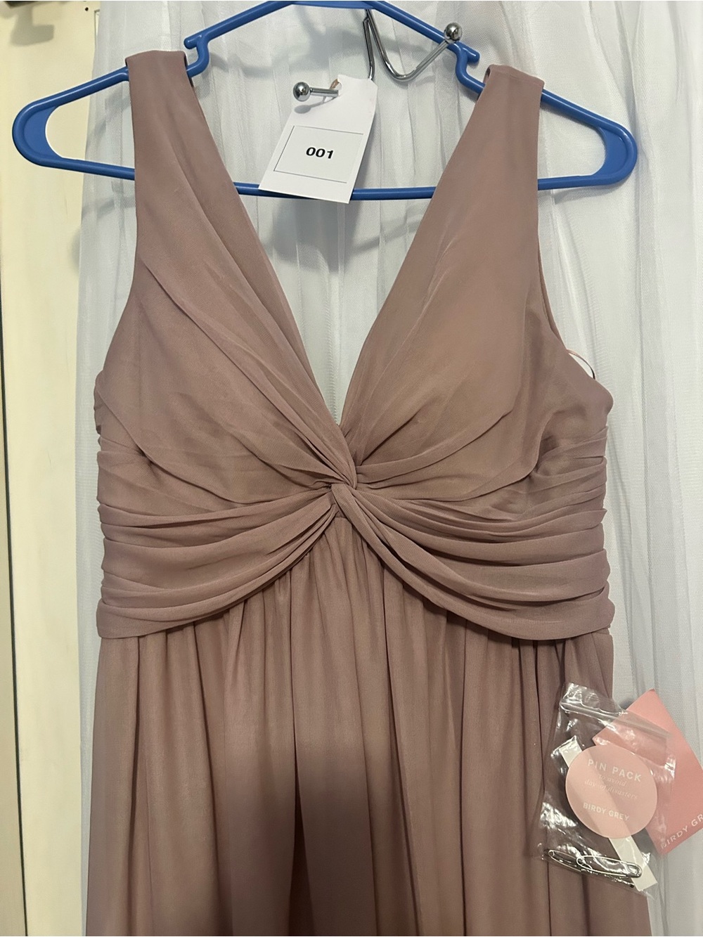 Birdy Grey Dusky Mauve Knot-Front Chiffon Bridesmaid Dress
